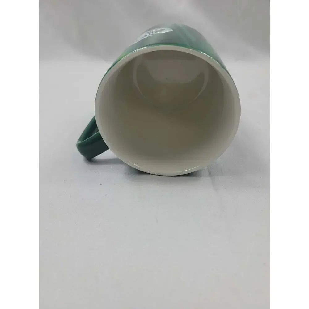 Starbucks Ceramic Coffee Mug Cup 15 oz Green Variegated Marbled Design